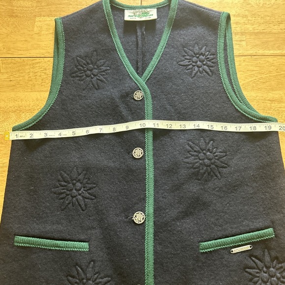 Sigi Scheiber Navy Blue Wool Snowflake Sweats Vest Women's Sz 38/10 Austria‎ - Picture 9 of 15